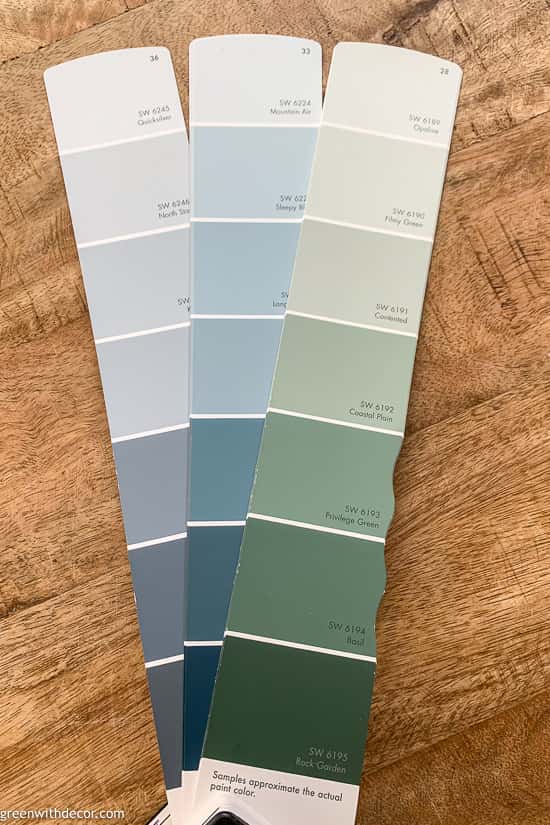 Blue paint swatches for how to choose paint colors