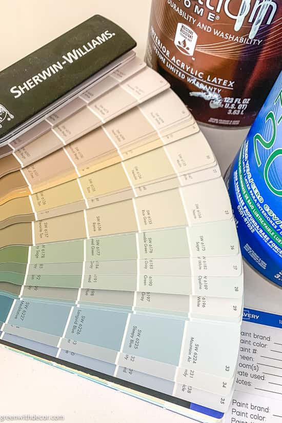 Paint color swatches for how to choose a paint color