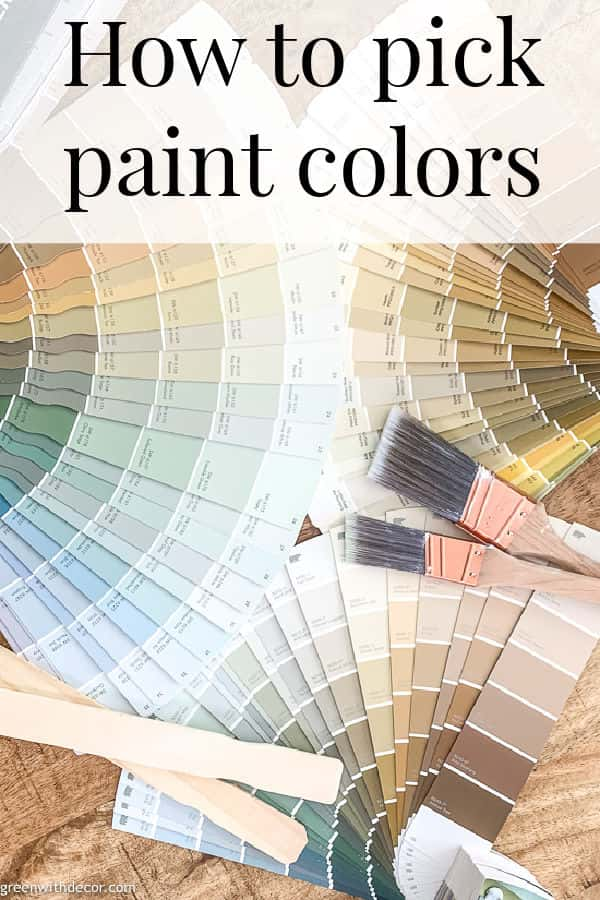 Paint swatches with text overlay, "How to pick paint colors"