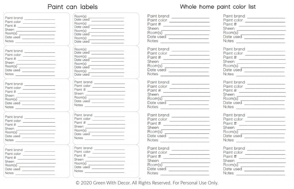 How to Store Leftover Paint + Free Printable Paint Labels