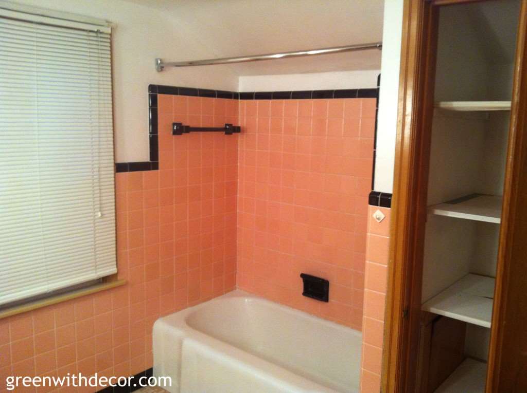 Renovated white and green bathroom reveal – you should see the after! | Green With Decor