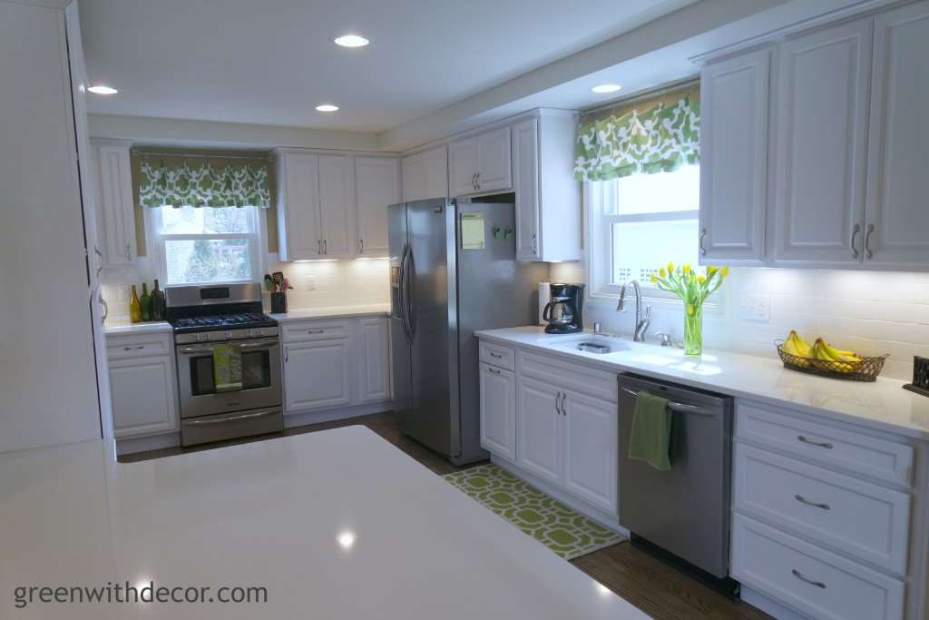 Renovated white kitchen reveal – I love this! | Green With Decor 
