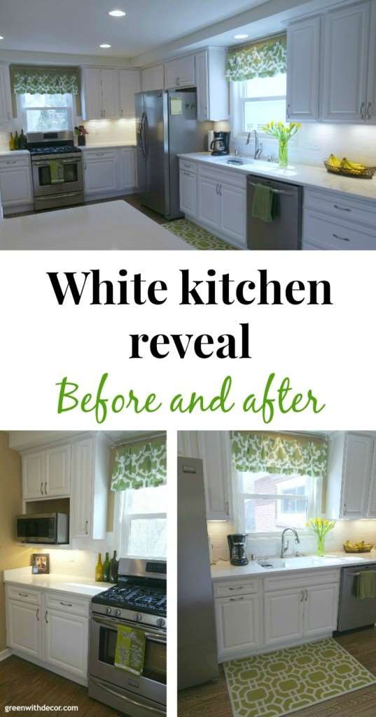 Renovated white kitchen reveal – I love this! | Green With Decor