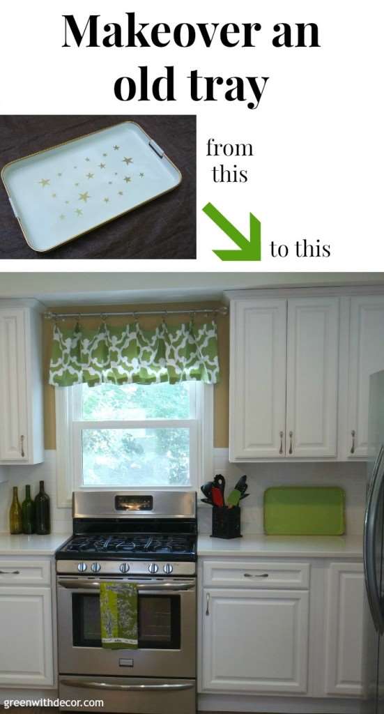 Take an old tray from trash to treasure with some spray paint! What an easy DIY project. | Green With Decor 