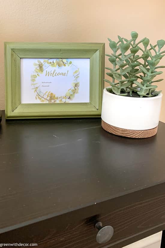 Free pretty printable wifi sign in a green frame