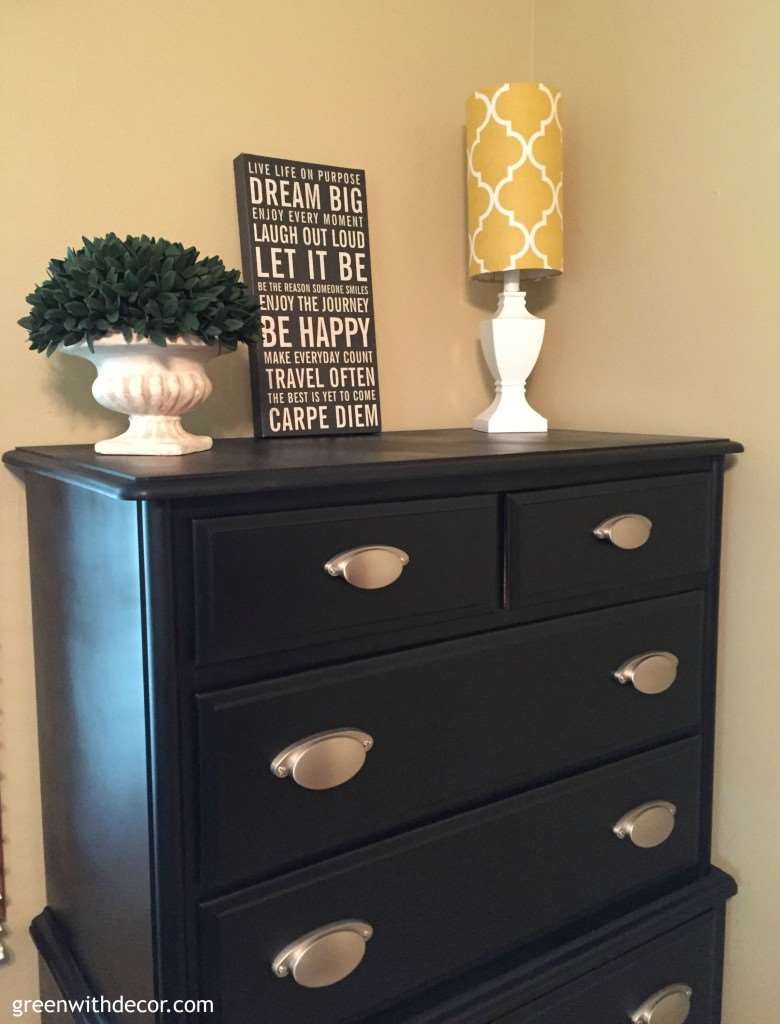 A Dresser Makeover With Spray Paint Green With Decor