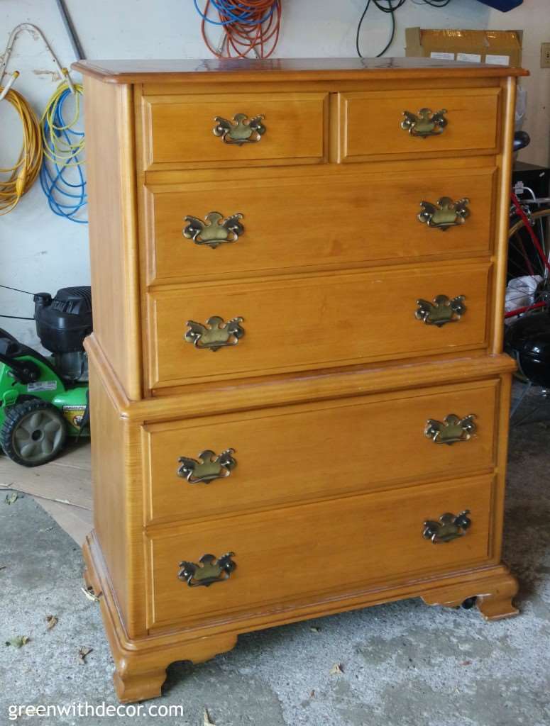 A Dresser Makeover With Spray Paint Green With Decor