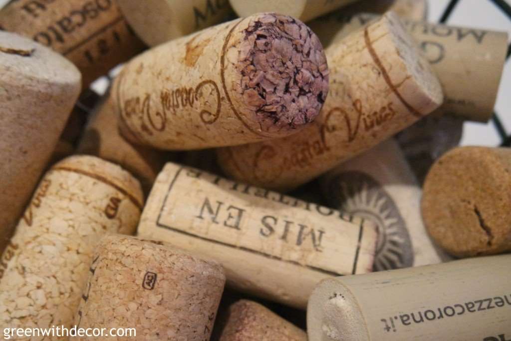 A pile of wine corks ready for crafts