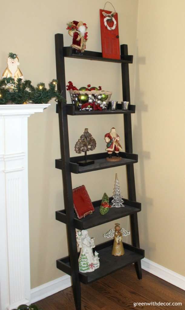 Tips For Styling A Ladder Shelf For Christmas Green With Decor