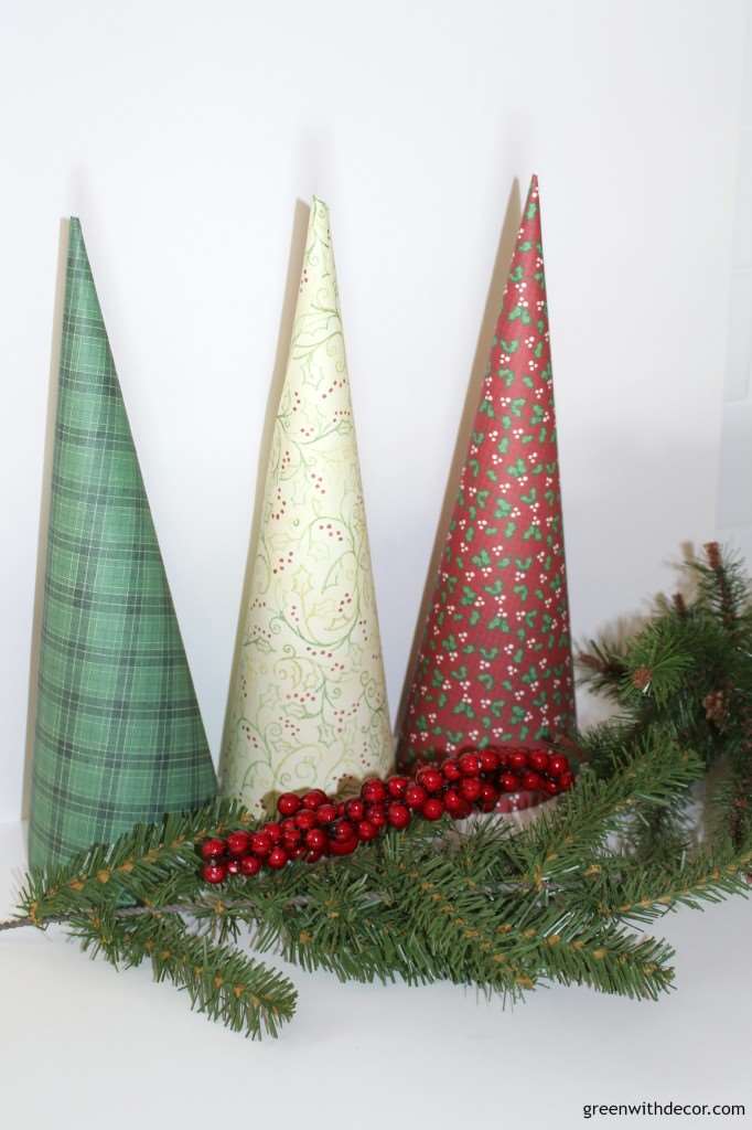 DIY Christmas trees from scrapbook paper – Green With Decor