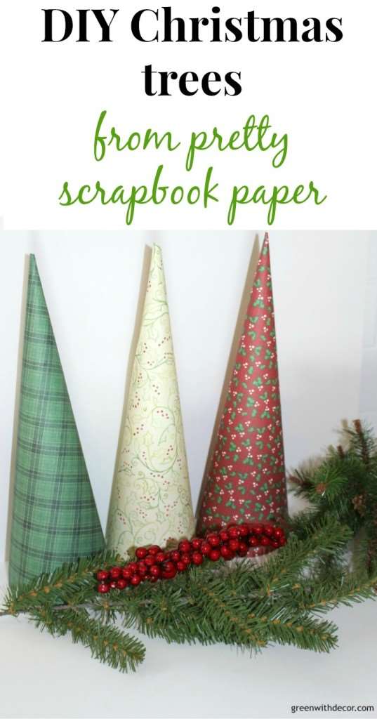 DIY Christmas trees from scrapbook paper – Green With Decor