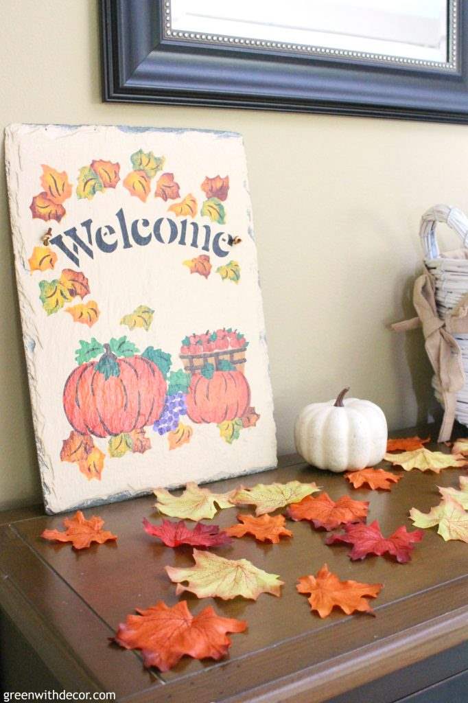 Great affordable fall decorating ideas from 34 bloggers! There are some awesome ideas here that I have to try. I love how they add fall decor without losing the everyday look of their homes. 