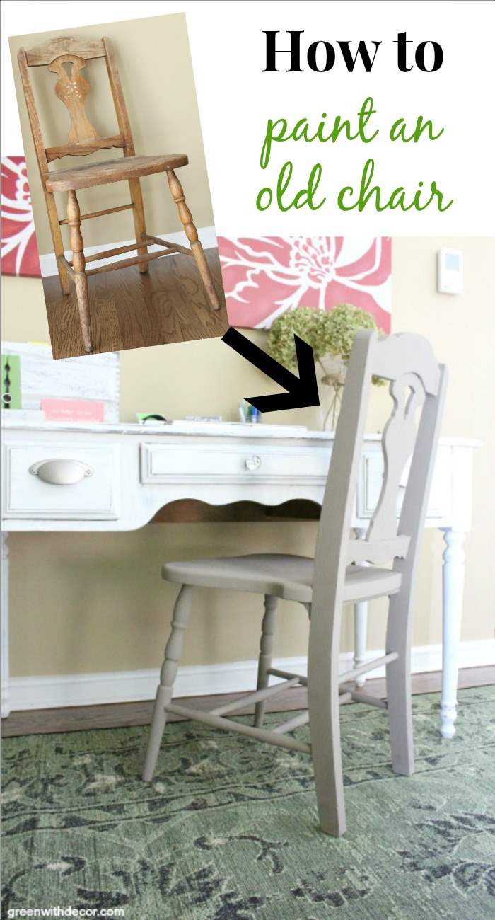 Painting an old chair – Green With Decor