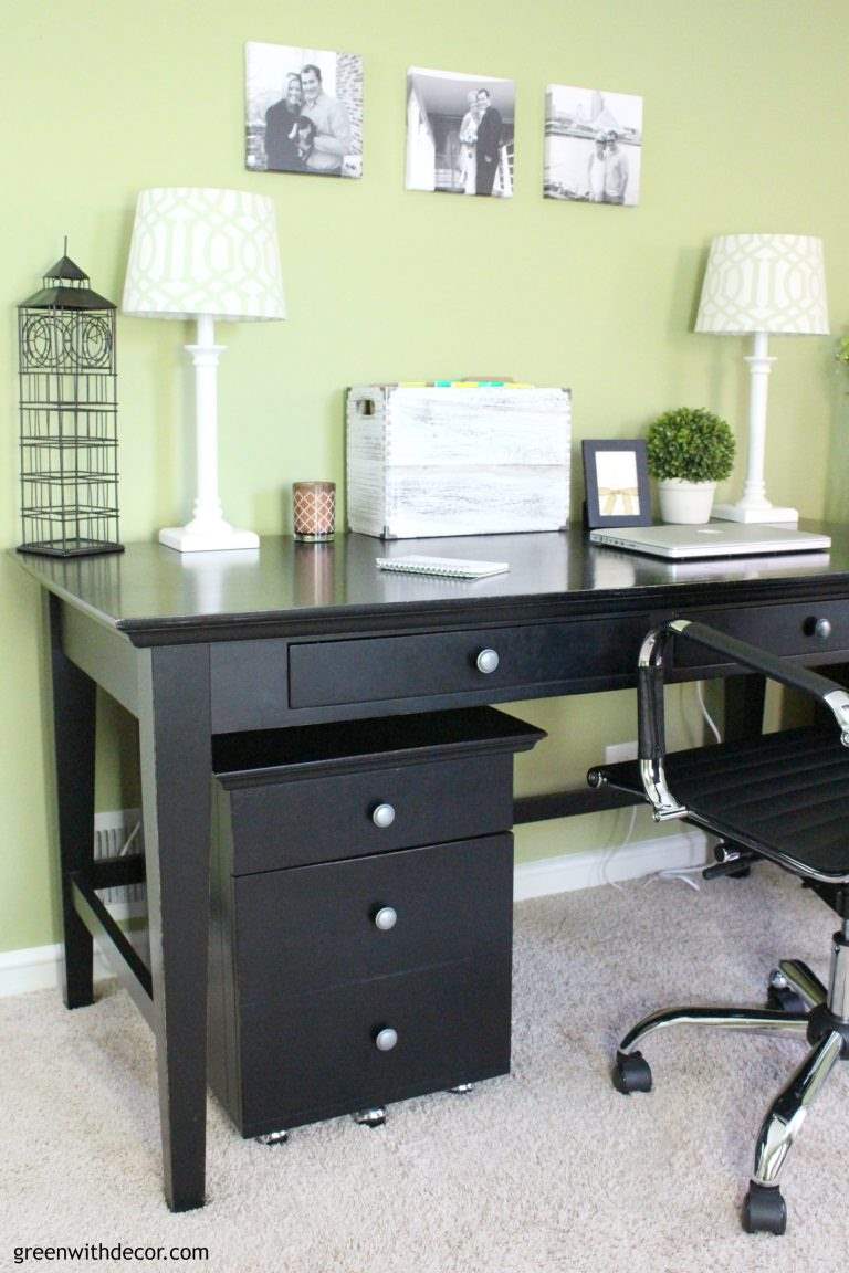 The home office makeover reveal Green With Decor