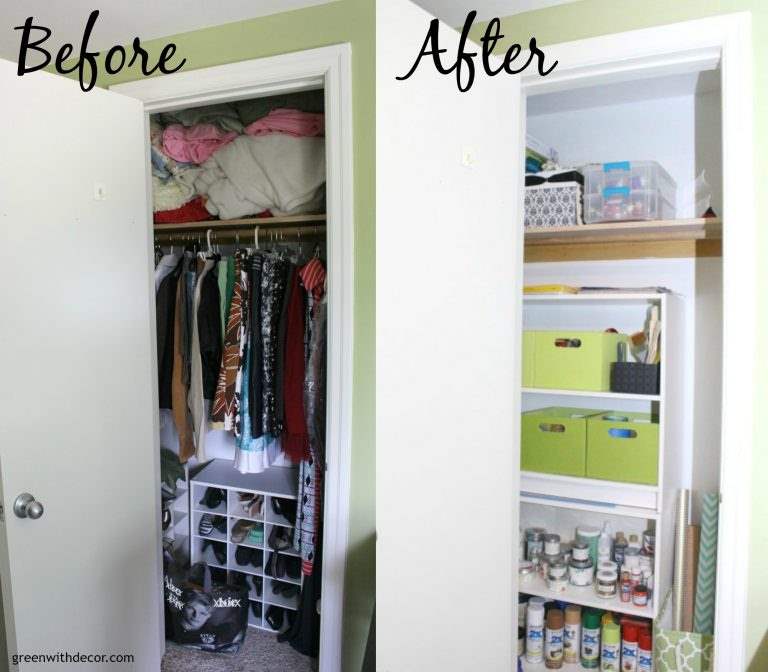 How to organize a craft closet without spending a dime – Green With Decor
