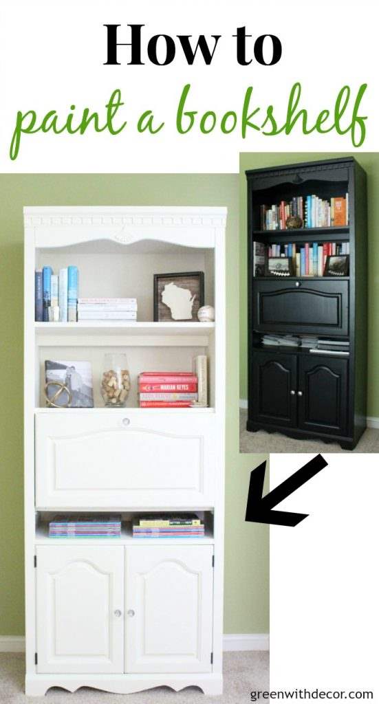 How To Paint A Bookshelf Spray Or Paint By Hand Green With Decor