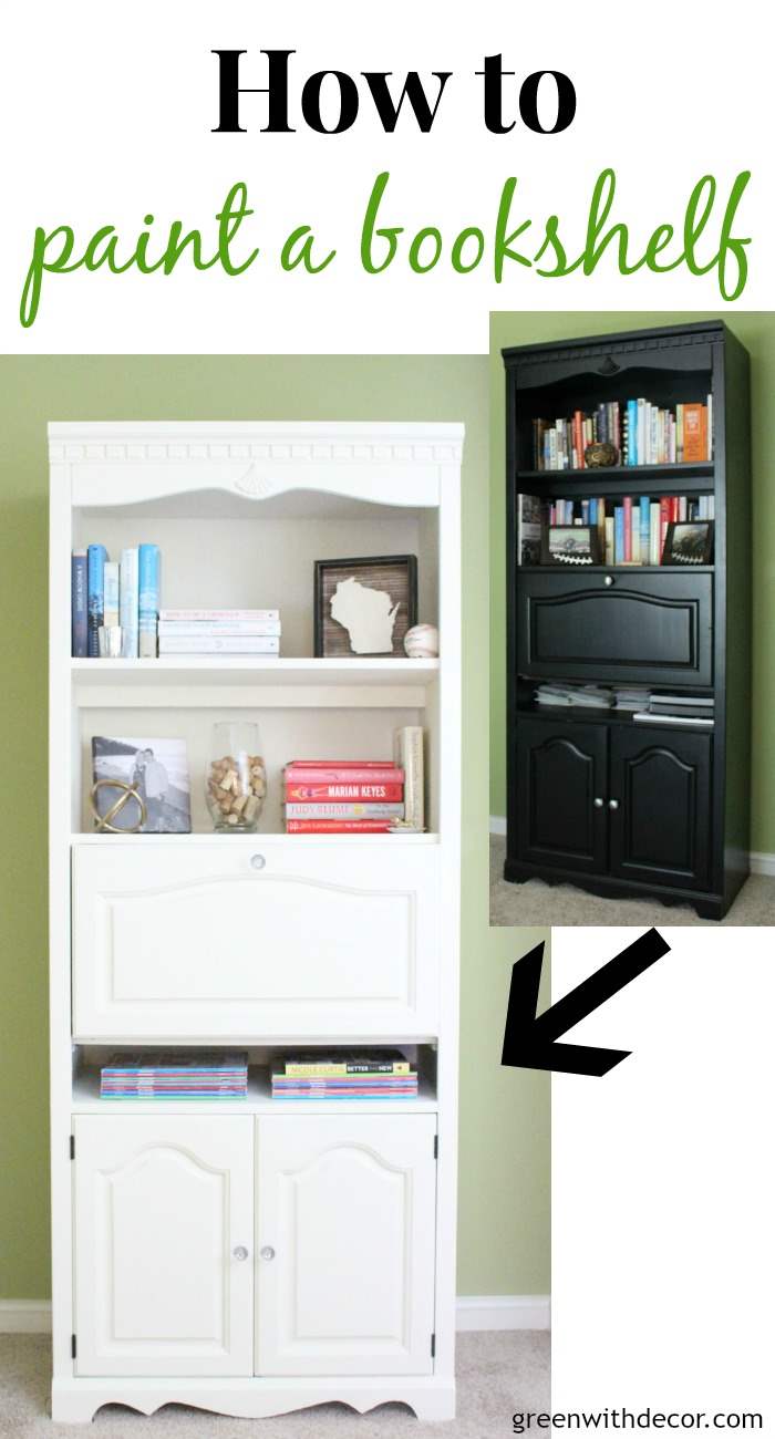 How to paint a bookshelf Spray or paint by hand? Green With Decor