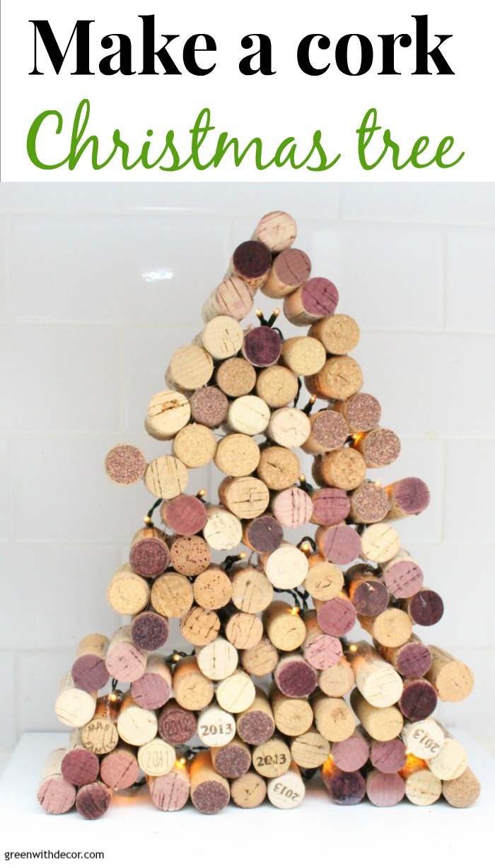 How to make a cork Christmas tree Green With Decor