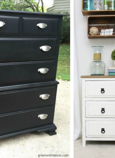 Black, white, gray and tan dresser makeovers - great inspiration for your next DIY painting project for your bedroom!
