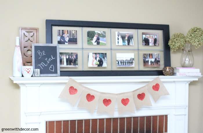 Set up a Valentine’s Day mantle with pieces you already have. Easy Valentine’s Day decorating ideas! Love how this blogger uses thrift store pieces and other everyday decor pieces to set up a pretty pink and neutral Valentine’s Day mantle!.