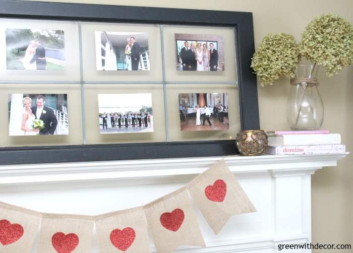 Set up a Valentine’s Day mantle with pieces you already have. Easy Valentine’s Day decorating ideas! Love how this blogger uses thrift store pieces and other everyday decor pieces to set up a pretty pink and neutral Valentine’s Day mantle!.