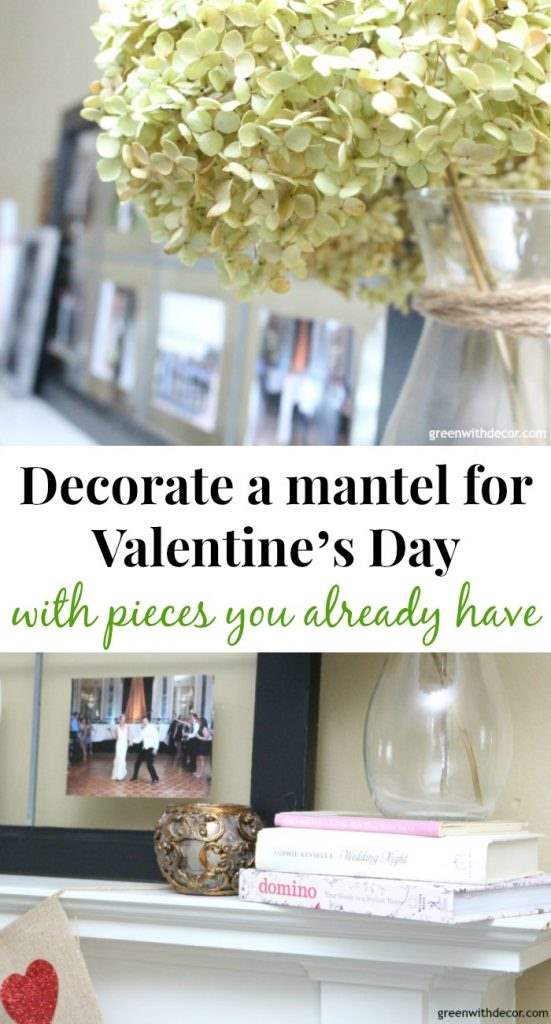 Set up a Valentine’s Day mantle with pieces you already have. Easy Valentine’s Day decorating ideas! Love how this blogger uses thrift store pieces and other everyday decor pieces to set up a pretty pink and neutral Valentine’s Day mantle!.