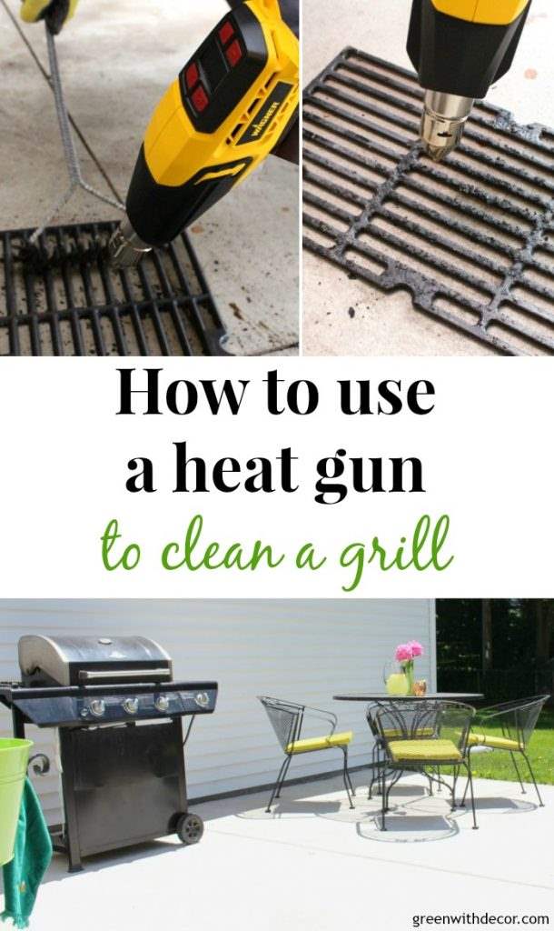 How to use a heat gun to clean a grill - who knew it was this easy? And there are SO many awesome DIY projects you can do with a heat gun, I want to try them all! This one is from Wagner, I love it!