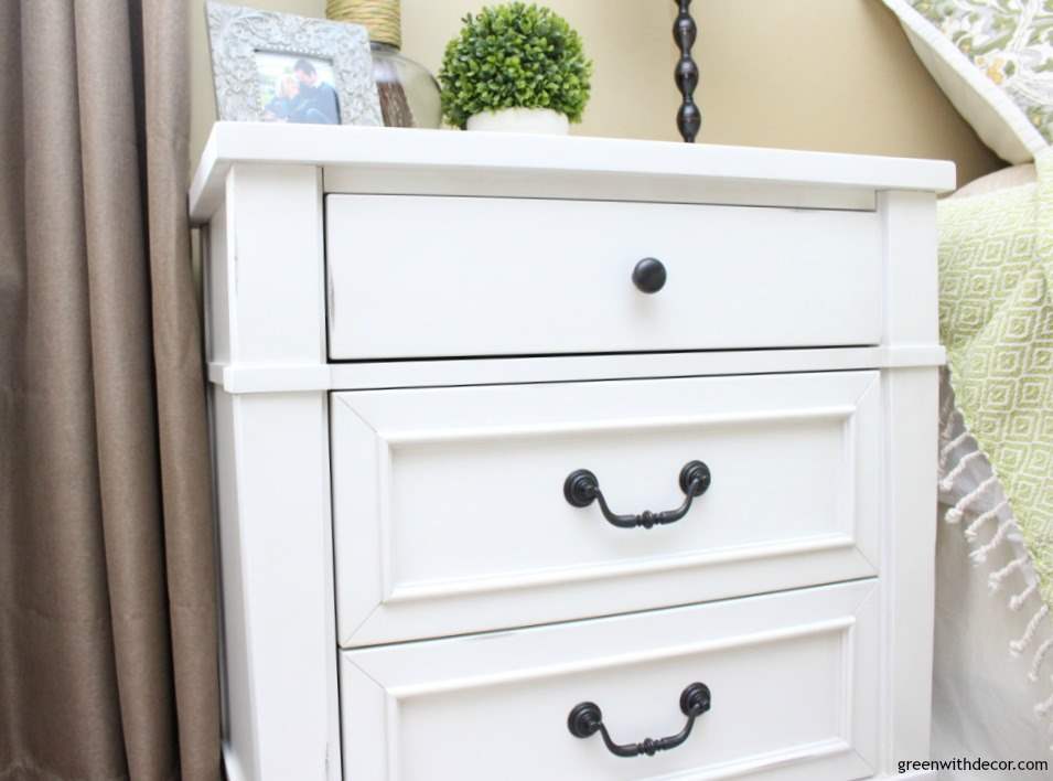 Tips for picking pretty new nightstands and tips for keeping the nightstand organized. Love the design tips about open legs on the furniture and her tips for organizing the nightstands without cramming them full of stuff you never use! Plus I love this bed with all the throw pillows!