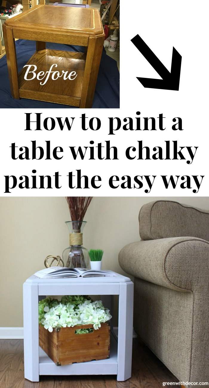 How to paint a table with chalky paint the easy way Green With Decor