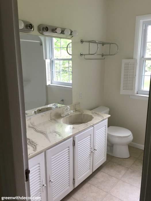 A look inside a neutral white bathroom