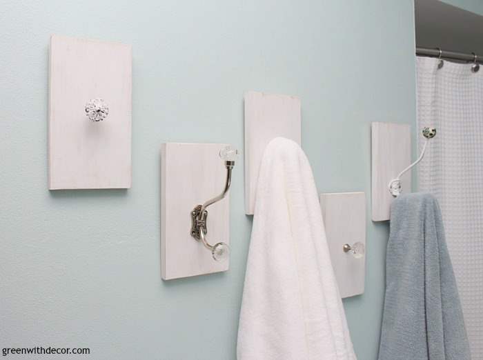 A Diy Towel Rack From Old Knobs And Hooks Green With Decor