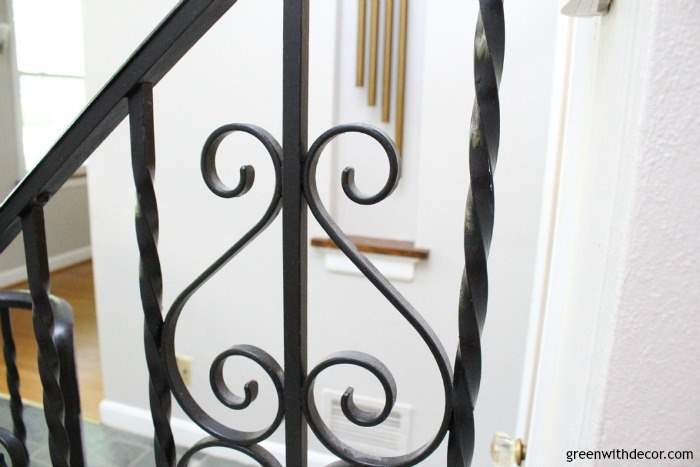 Gorgeous shade of gray: Agreeable Gray by Sherwin Williams. This foyer has so much old charm, the gray paint brightens it right up!