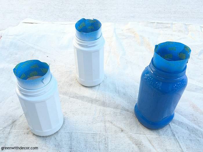 Make these easy Fourth of July DIY silverware jars from old jalapaeno and spaghetti sauce jars. What a great idea for corralling silverware a summer picnic!