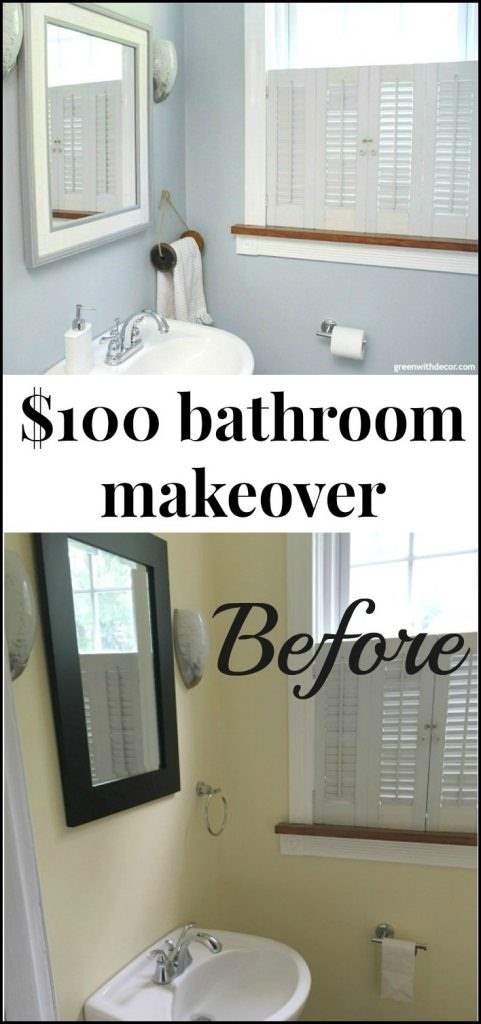 The $100 coastal bathroom makeover reveal - Green With Decor