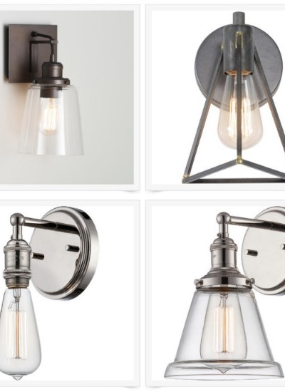 Light sconce options, with text overlay "20 farmhouse sconces under $100"