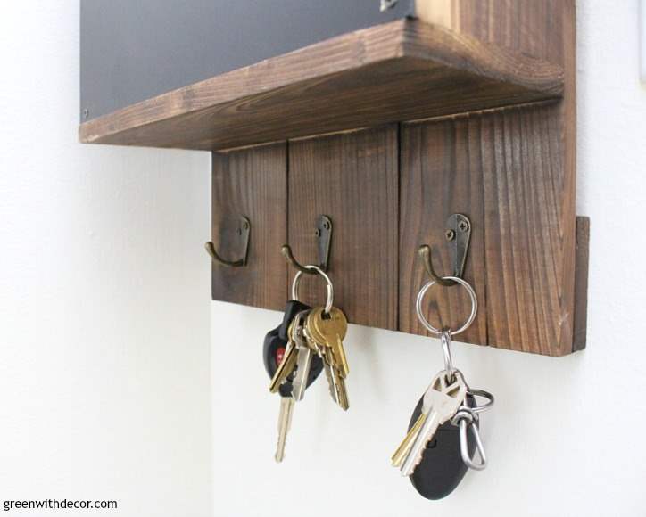 Small hooks added to the mail sorter for keys