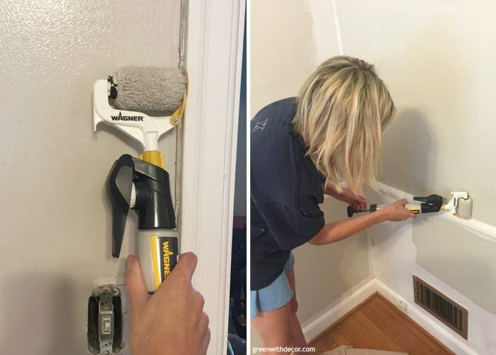 Painting gray walls with paint rollers