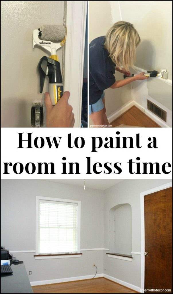 How to paint a room in less time. Great tools for getting trim and walls done without taping and in less time! So helpful when taking on a DIY painting project!