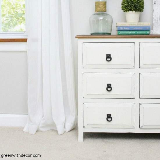 Black and deals white distressed dresser