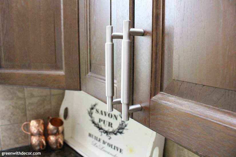 7 ways to update your kitchen when you can't renovate whether you're renting or don't have the budget for a kitchen renovation right now. These 5" silver cabinet pulls are so pretty - such a great way to update the look of a kitchen!