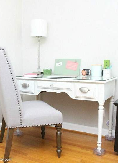 How to set up a home office you're comfortable in, even when you don't a room for it. Plus a good trick for making a desk a few inches taller!