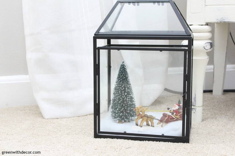 9 everyday pieces to use for Christmas decor. There are so many ways to use lanterns throughout the year, this little mini Christmas village is so cute!