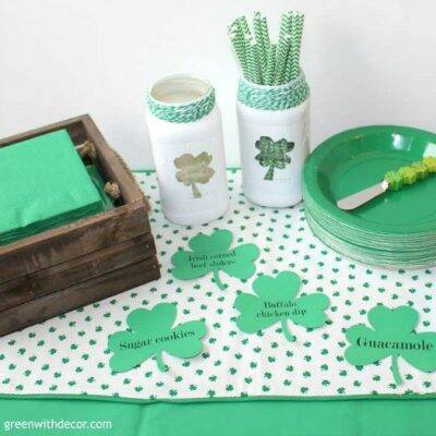 A St. Patrick’s Day craft with old jars