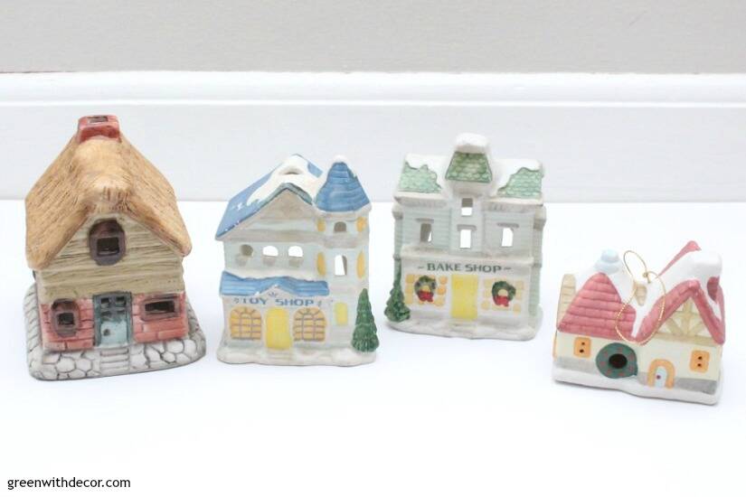 A DIY Christmas village from the thrift store - Green With Decor