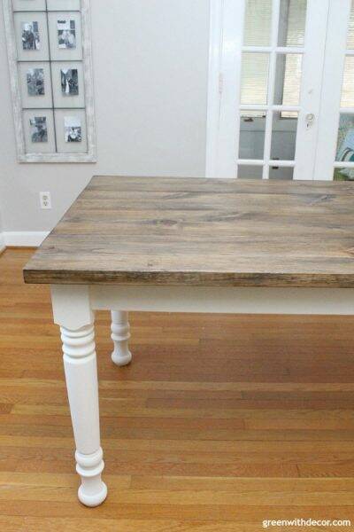 How to build a farmhouse dining table - Green With Decor