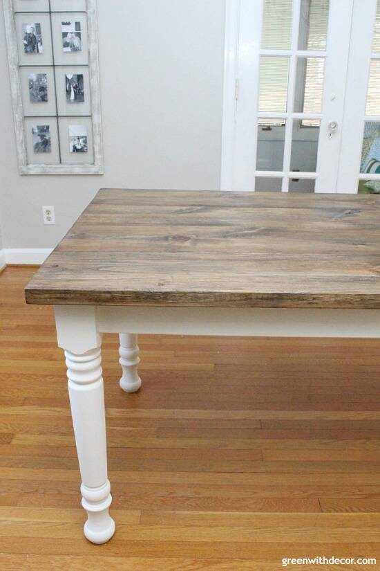 How to build a farmhouse dining table from start to finish - this table is gorgeous, and this step by step tutorial is easy to follow! Love the finish on this table!