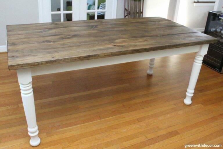 How to build a farmhouse dining table - Green With Decor
