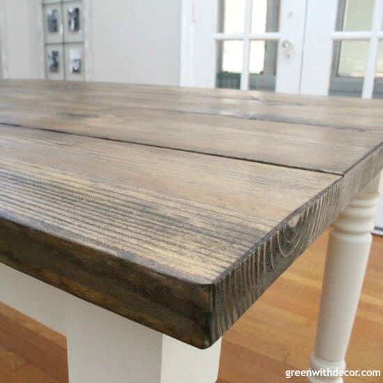 How to build a farmhouse dining table from start to finish - this table is gorgeous, and this step by step tutorial is easy to follow! Such a pretty finish on this table!