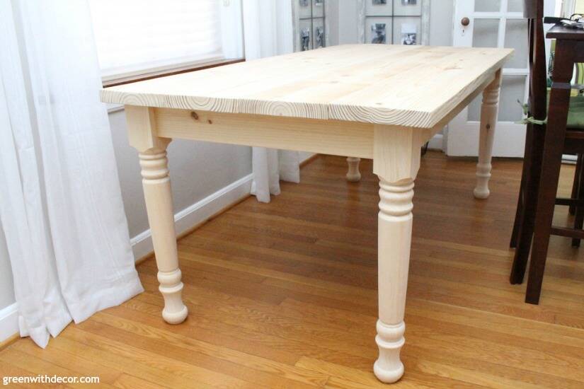 How to build a farmhouse dining table from start to finish - attach table top to the apron and legs