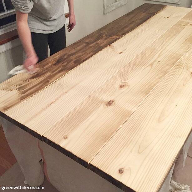 stained wood desk